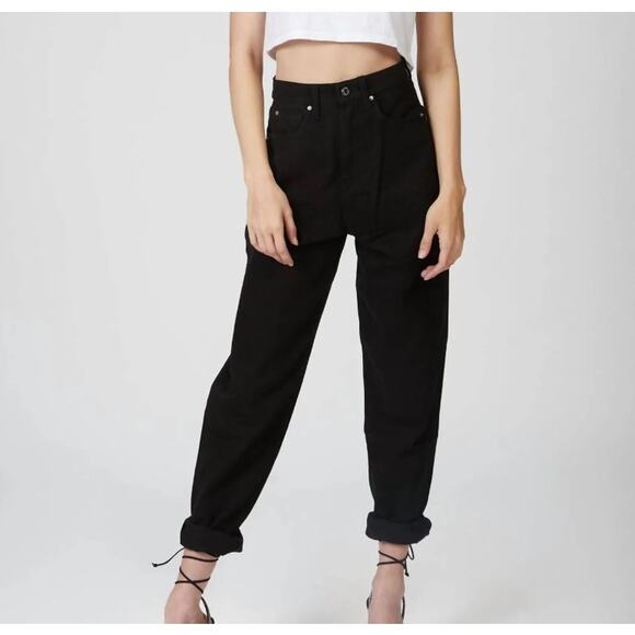 We Wore What  Dani Boyfriend Jeans In Black $138 Size 32 Womens NEW Denim - Picture 1 of 5